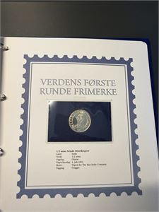 Verdens første runde frimerke sølv