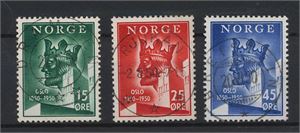 NK 383-385 Serie Oslo 900år med fullst. Drammen, Rjukan, Breistein (Ho).