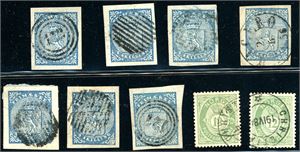 Noen norske merker, et par brev og noen få utenlandske merker i innstikkbok.