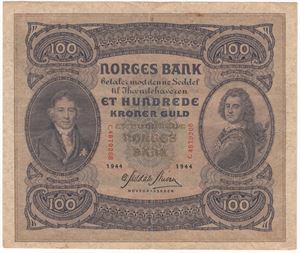 100 kroner 1944 C.4879208. Kv.1/1+