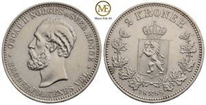 2 kroner 1888 Oscar II. Kv.01
