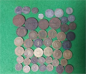 DANMARK parti äldre silver-kopparmynt, flera bättre!