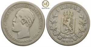 1 krone 1879 Oscar II. Kv.1/1-