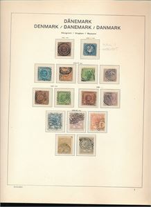 DANMARK Vesentlig stemplet samling i Schaubek fortrykk til 1981. Nr 2 har hull i merket, ellers er samlingen fyldig med 2 posthus. Vannmerker og tagginger ikke sjekket. Også noe GRØNLAND bak inkl Thule-serien