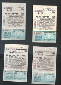 LYKKEBREVET 14 stk komplette serie A, derav 11 i hefte (Hk 22400)