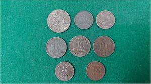 TYSKLAND, RIKET. Lot åtta st nödmynt