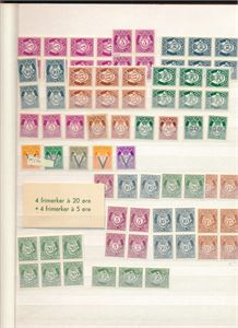 xx alt vi fant av posthornmerker 1937-2022 i dødsbo. Blokker, papirtyper, trykningsdatoer, gutterpairs ++. Pålydende ca 1700 kroner,