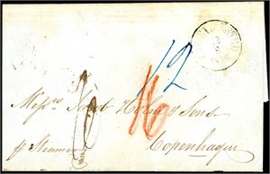 Two letters, both with "Christiansted" cds (13.8.1858 and 11.6.1860) and both sent to Copenhagen.