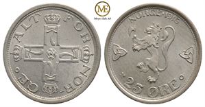 25 øre 1916 Haakon VII. Kv.0