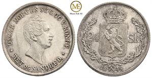 24 skilling 1845 Oscar I. Kv.0