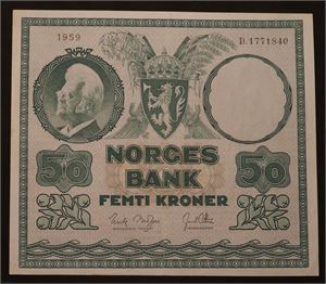 50 kroner 1959 D. Kv.1/1+