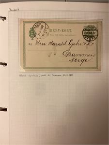 Danmark Samling Danmark og områder 1851-1998.  Omfattende samling i 3 egenproduserte album med brev og kort.  (Verdi 47.000+++