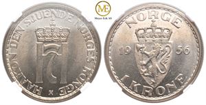 1 krone 1956 Haakon VII. Kv.0