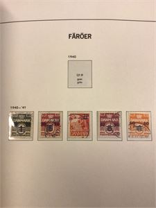 Færøyene. Samling 1940 - 2000 **/o i flott DAVO album  provisorieserien 1940-41 er stemplet.   Noen merker både st. og **.  Fin samling
