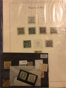 Tyskland Thurn und Taxis 1852-1867.  en del merker på albumark og plansjer.