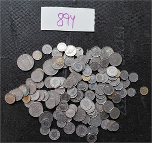 SVEITS-MYNTER Diverse 5c til 5 CHF, pålydende CHF 60, ca NOK 750 etter dagens kurs. Billig reisevaluta