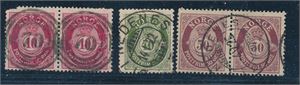 Øy i Nedenes. Par nk 77 med nr st "70", nk 107 st "ØI I Nedenes", nk 108 i par st "Øy i Nedenes".
