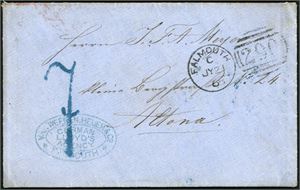 5 letters from Great Britain to Denmark and one to Altona (1868).