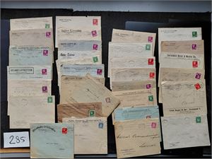 KRISTIANSAND FIRMALOGOER 36 brev i svært blandet kvalitet 1920-40. Alle maskinstemplet og sendt til Åseral