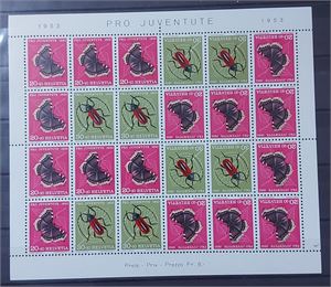 SCHWEIZ 1953 PRO JUVENTUTE sammantrycks miniblock **.
