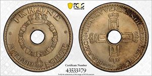 1 krone 1927. MS65