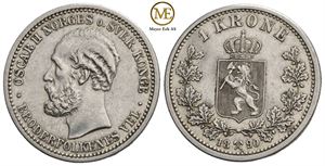 1 krone 1890 Oscar II. Kv.01