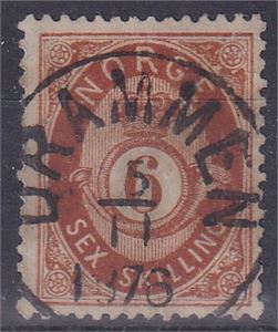 NK 20 stemplet Drammen 5-11-1876