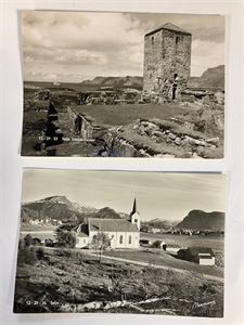 Selje - 2 postkort i sort/hvitt og Tusenårsjubileet