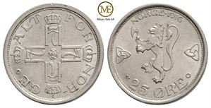 25 øre 1916 Haakon VII. Kv.0