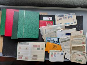 SVERIGE Innstikksbøker med brukte og postfriske dubletter, en del brev, utvalgshefter etc. Vekt 4,5 kilo