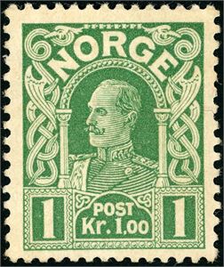 110 I. 1 krone Haakon 1910. (23.000,-).