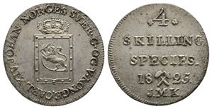 4 skilling 1825 Carl XIV Johan. Kv.0