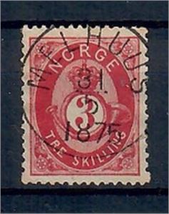 NK 18 Prakt fullstempla Melhuus 31/5 1875