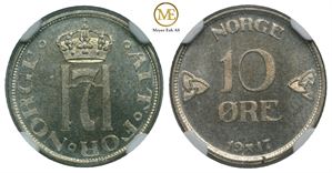 10 øre 1917 Haakon VII. Kv.0