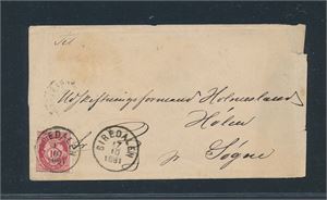 Enrings "SIREDALEN 17-10-1881" på liten konvolutt (Grad 5)