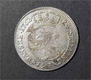 DANMARK -NORGE FREDRIK V (1746-1766). 24 skilling 1762. (Kv 1)