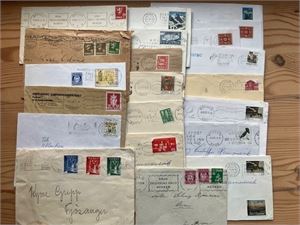 21 brev med TMS-stempler