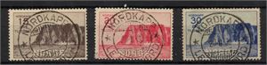 NORGE 1929, F121-123 NORDKAP I serien prakt-lyxstämplad, ovanlig i denna kvalitet!