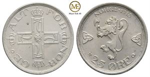 25 øre 1913 Haakon VII. Kv.0