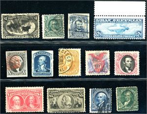 U.S.A. A collection to 2023 in a Linder Falzlos-album in 12 volumes and one Safe-album. Mixed condition. The 90 c 1857 is regummed, the Colombus-issue is complete, without gum.