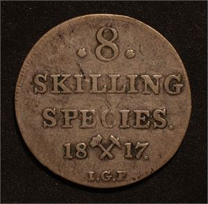 8 skilling 1817. Kv.1/1-