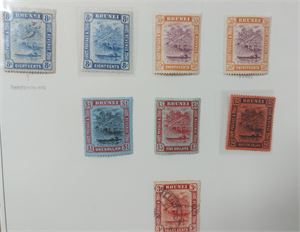 BRUNEI 1908 uppsättning 1c-25$ * inklusive nyanser. 25$ är ug (*).