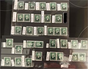 Nk 350 o Stempler på 1kr Haakon. Ikke de største stedene, utrop 380 på annen auksjon