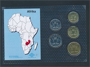 ZAMBIA-MYNTSETT 5 mynter 1992 25 og 50  ngwee og 1, 5 og 10 kvacha. GI BUD!