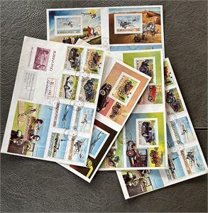 BURKINA FASO 5 rekbrev til Belgia, alle filatelistiske med  serier og miniark tagget og utagget