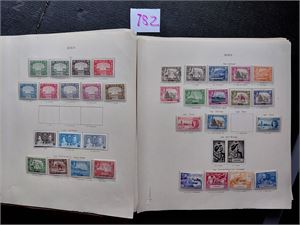 KOLONIER - GEORG VI New Age Stamp Album bind 1 A-C med mange gode verdier og serier, mest hengslet. Ascension, Bahrain og Bermuda er tatt ut og selges separat (objekt 1312-14). Mange bilder