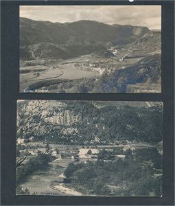 LIKNES, KVINESDAL (H. Jentoft Jeppesen) ubrukt og KVINESDAL (Steinkopf Wold) stemplet "FLEKKEFJORD 14 IX 11"