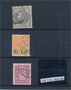 Nk 3, 85 (kort tagg oppe) og portomerke 13b (HK 975)