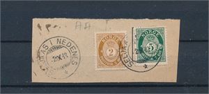 Klipp med Nk 97 og 99 stemplet "SELJAAS I NEDENES 1 IX 18" (Grad 8)