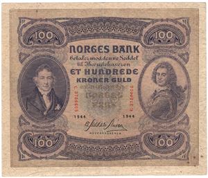 100 kroner 1944 C.3756605. Kv.1+